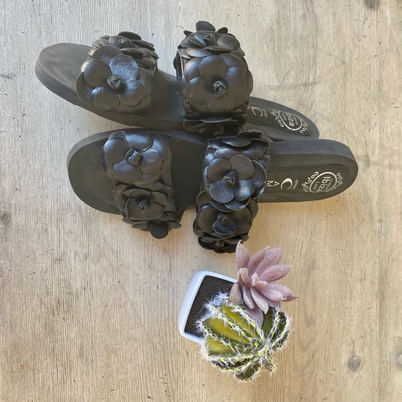 JEFFREY CAMPBELL Rosebud double strap black slide - Picture 11 of 16